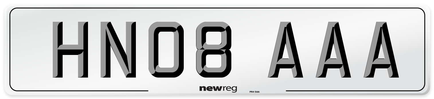 HN08 AAA Number Plate from New Reg